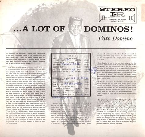 Classic Rock Covers Database Fats Domino A Lot Of Dominos