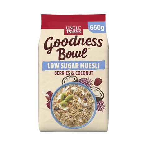 Buy Uncle Tobys Goodness Bowl Low Sugar Muesli Berries Coconut G