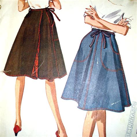 Vintage Sewing Pattern Wrap Around Skirt Mccalls