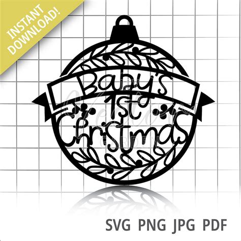 Baby S First Christmas Ornament Svg Christmas Cut File My First