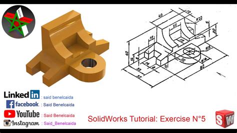 Solidworks Tutorial For Beginners Exercise 5 Youtube