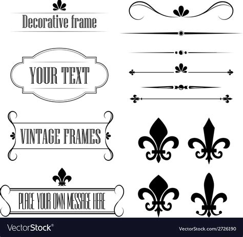 Set Frames Deviders And Borders Fleur De Lis Vector Image