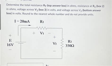 Solved Determine The Total Resistance RT Top Answer Box Chegg