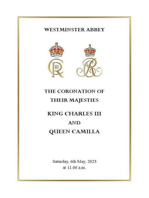 Coronation Order of Service | PDF