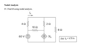 Answered Nodal Analysis Find I Using Nodal Bartleby