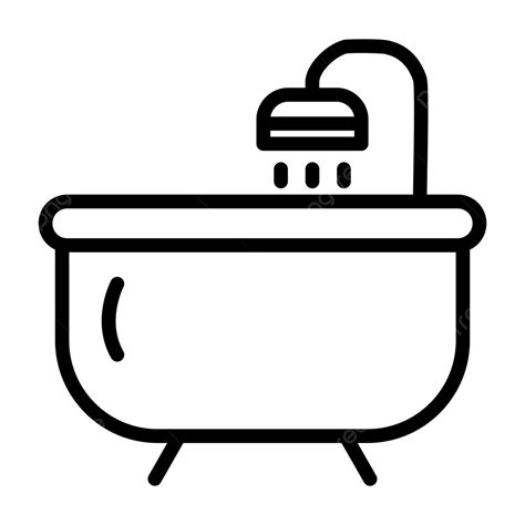 Bathtub Line Icon Vector Bathtub Icon Bath Bathroom Png And Vector