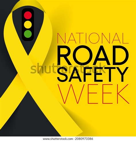 National Road Safety Week Observed Every Stock Vector Royalty Free