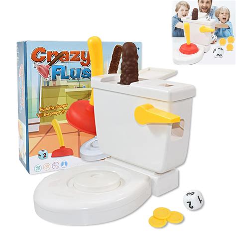 Funny Toilet Trick Toy Flush Frenzy Crazy Toilet Flush Game The Flying Poop For 2 4 Players ...