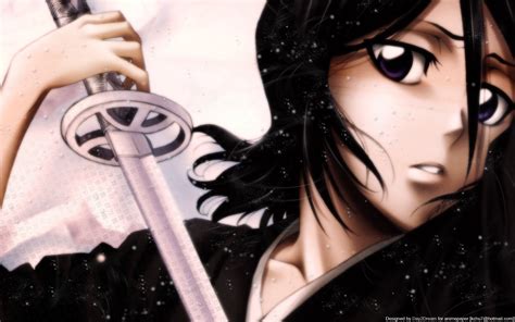 black_hair bleach close kuchiki_rukia short_hair sword weapon : r/konachan