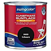 swingcolor Buntlack Kunstharz für Außen Schwarz 375 ml Seidenmatt