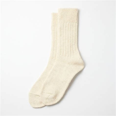 RoToTo Low Gauge Slub Crew Socks Ecru In Natural Lyst