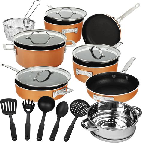 Gotham Steel 15 Pc Ceramic Pots And Pans Set Non Stick