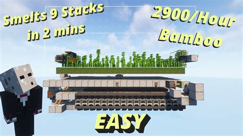 Easy Compact Bamboo Farm Super Smelter Minecraft Java