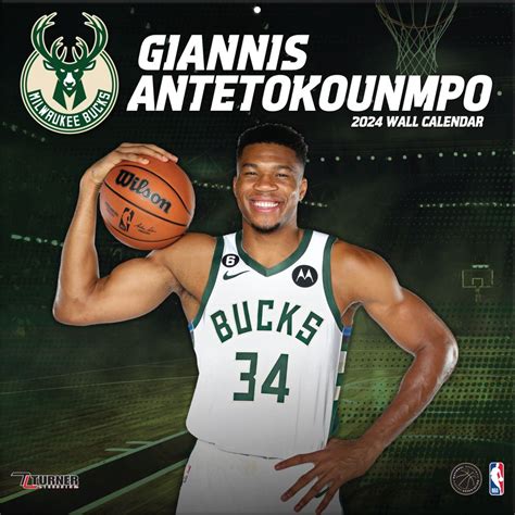 NBA Giannis Antetokounmpo 2024 Wall Calendar Calendars