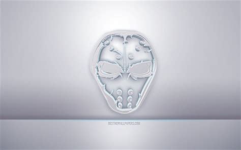 Download wallpapers Angerfist 3d white logo, gray background, Angerfist logo, creative 3d art ...