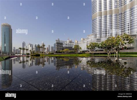 Armani Hotel And Burj Khalifa Dubai United Arab Emirates Stock Photo