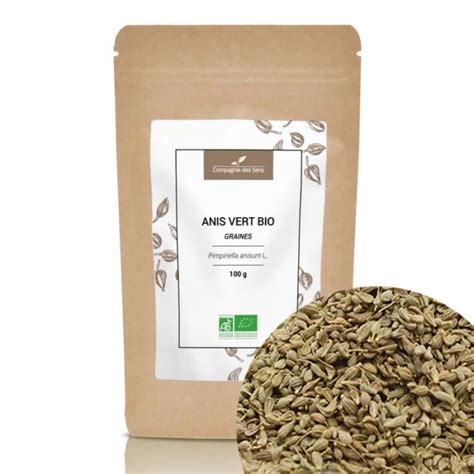 Anis Vert Bio Graines Entières 100g Épice Certifiée Bio