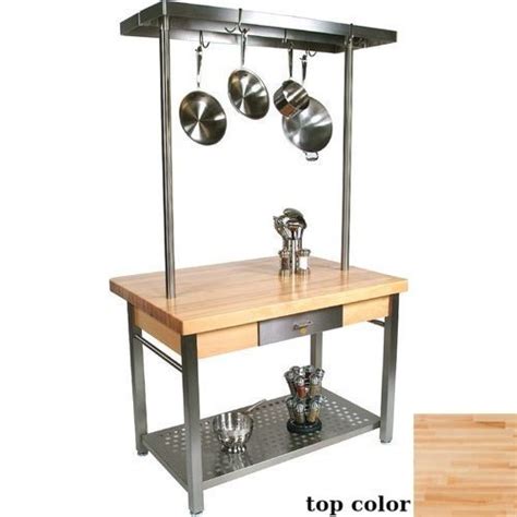 John Boos Classic Country Work Table Kitchen Island Dandk Organizer