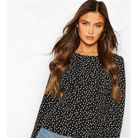 Tops Woven Polka Dot Seam Detail Blouse Poshmark