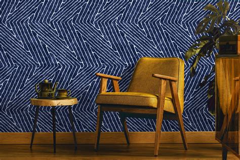 Navy Blue Geometric Wallpaper