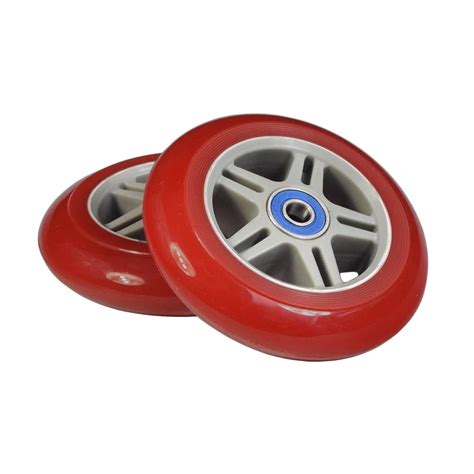 Alveytech Razor Kick Scooter Wheels With Bearings Set Of Red Wheel