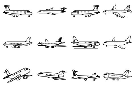 Air Plane Outline Vector Bundle Graphic by Unique Design Team ...