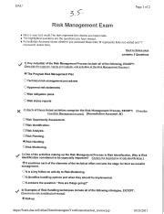 ENG 101 Mod 3 5 Exam Pdf DAU Page 1 Of 2 Isk Anagement Exam Ii Here