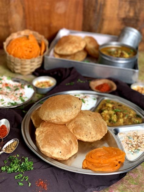 Patna Breakfast Poori Sabzi Thali Ribbons To Pastas