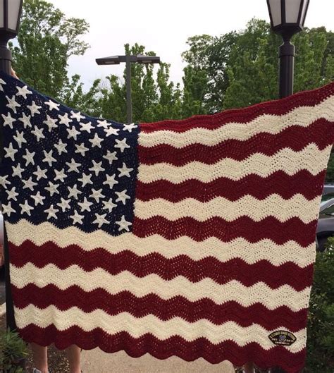 Wavy American Flag Afghan by tracyljk - Craftsy | Afghan crochet ...