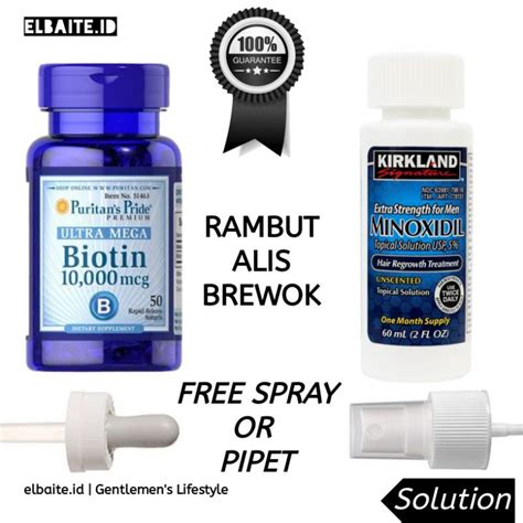 Jual Paket Hemat Minoxidil Kirkland Signature 5 60 Ml Biotin Puritan