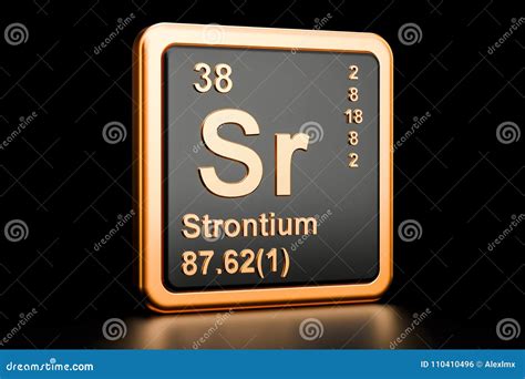 Strontium Sr Element Symbol From Periodic Table Series Royalty Free