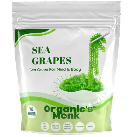 Organics Monk Organic Sea Grapes Dehydrated Lato Organic Seaweed