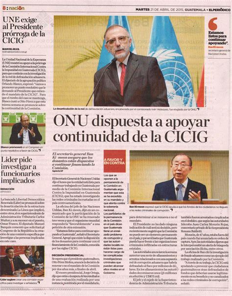 CICIG Versión antigua 22 abril 2015 Medios reportan que Naciones