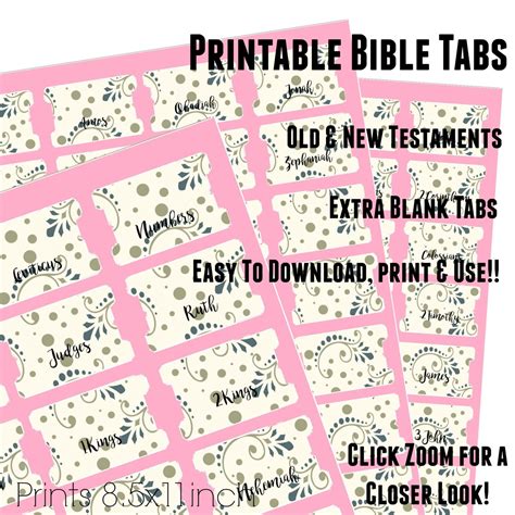 Printable Bible Tab Placement Guide Printable Templates