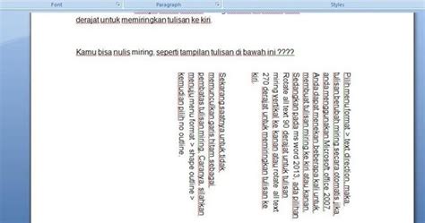 Cara Membuat Tulisan Miring Dengan Mudah Di Ms Word Tutorial Gadget