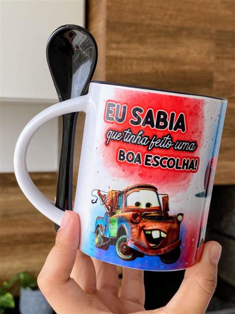 Caneca De Porcelana Personalizada Carro Mcqueen Elo