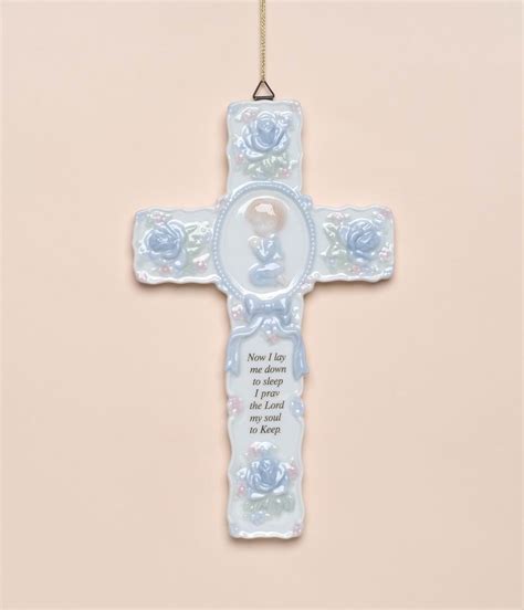 Ceramic Cross With Praying Boy Wall Decor Religious Décor Religious