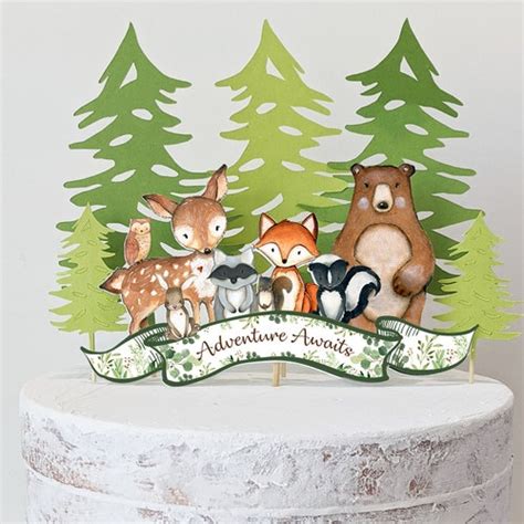 Woodland Cake Topper Woodland Baby Shower Cake Topper Etsy