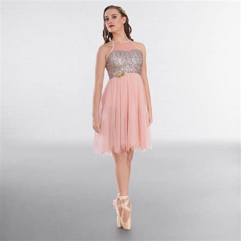 Ladies High Neck Multi Sequin Lyrical Dress The Dancers Shop Uk