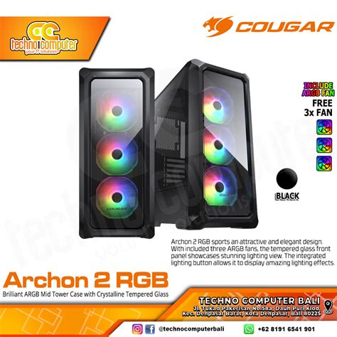 Casing Cougar Archon Rgb Black Mid Tower Atx Case Tempered Glass