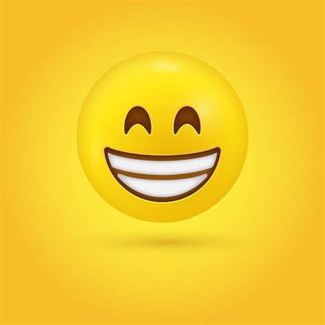 Premium Vector Beaming Emoji Face With Smiling Eyes And Full Toothed