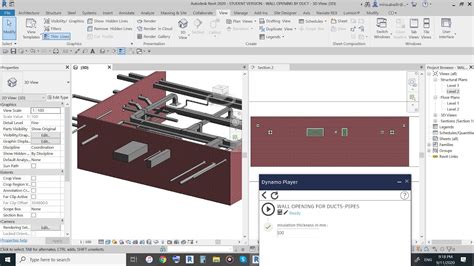 Automatic Wall Opening For Duct And Pipes In Revit Using Dynamo Player Youtube