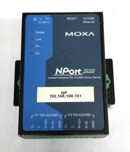 MOXA NPORT 5232I 2-PORT RS-422/485 ISOLATED SERIAL DEVICE | eBay