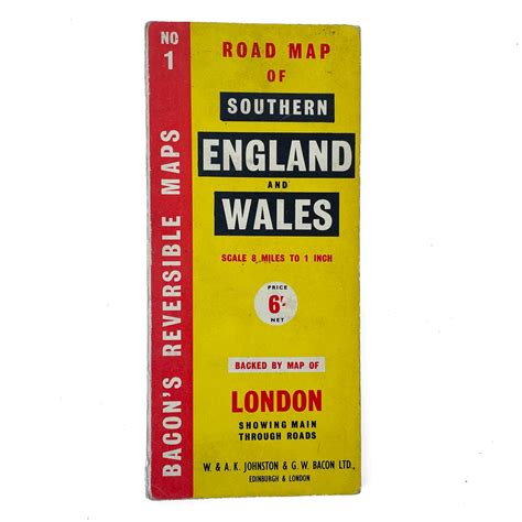 1966 Road Map Of London And Southern England And Wales Sukie
