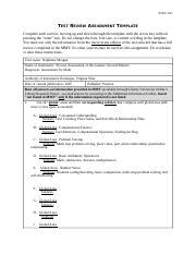 Math Assessment Test Review Assignment Template 6 1 Docx EDUC 621