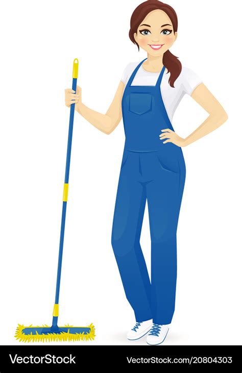 Woman Cleaner Royalty Free Vector Image Vectorstock