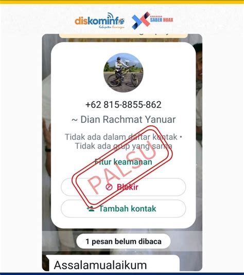 AWAS Beredar Akun Nomor Whatsapp Palsu