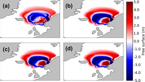 Simulation of the tsunami at 120min after slide initiation. The ...