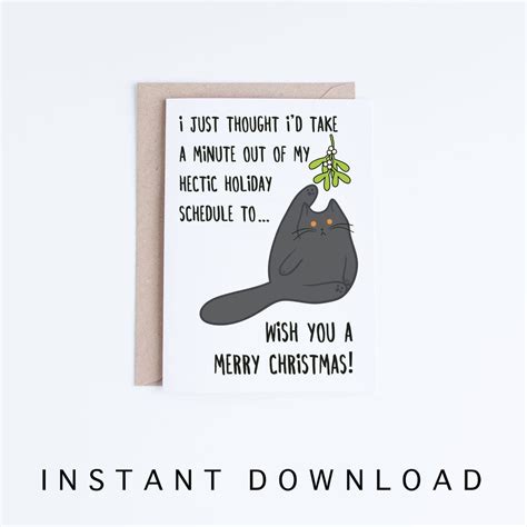 Printable Christmas Cards, Funny Cat Christmas Card, British Shorthair ...