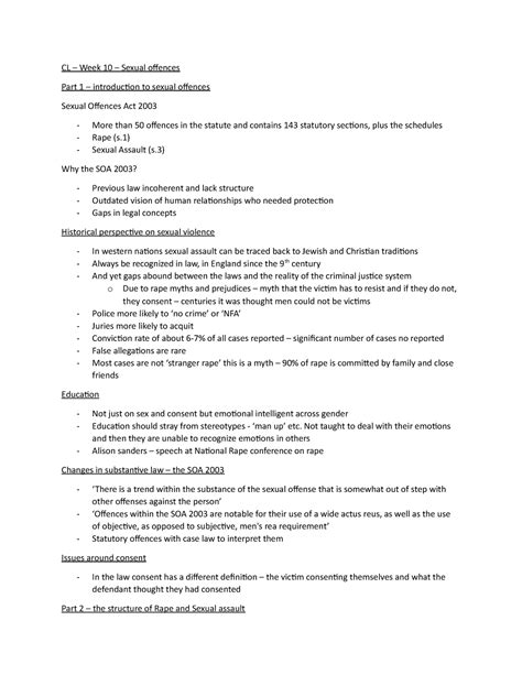 Cl Week 10 Sexual Offences Cl Week 10 Sexual Offences Part 1